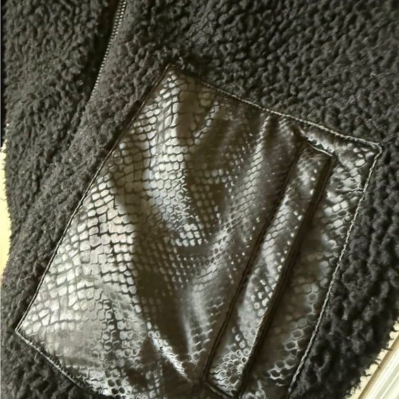 Juicy Couture Black Plush Sherpa Zip Jacket - Picture 3 of 4